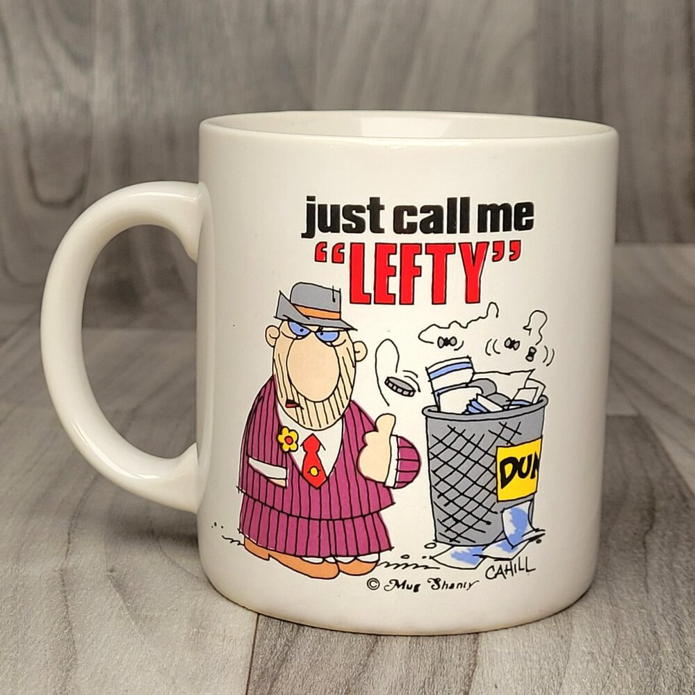 Mug Shanty Just Call Me "LEFTY" Mug Starr Specialties 1988 Cahill Vtg